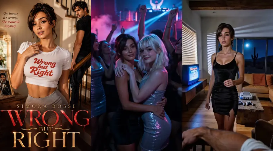 Simona Rossi: Wrong But Right – cover, episode 1 and episode 2 frames