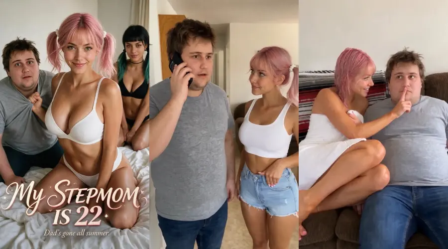 My Stepmom Is 22 – cover, episode 1 and episode 2 frames