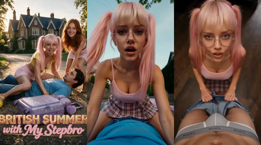 British Summer with My Stepbro – cover, episode 1 and episode 2 frames