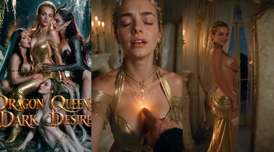 Dragon Queen's Dark Desire – cover, episode 1 and episode 2 frames