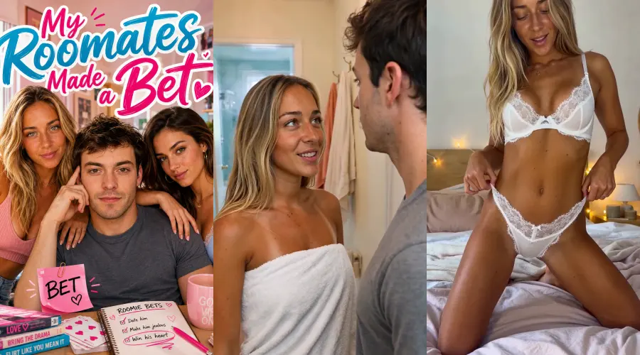 My Roommates Made a Bet – cover, episode 1 and episode 2 frames