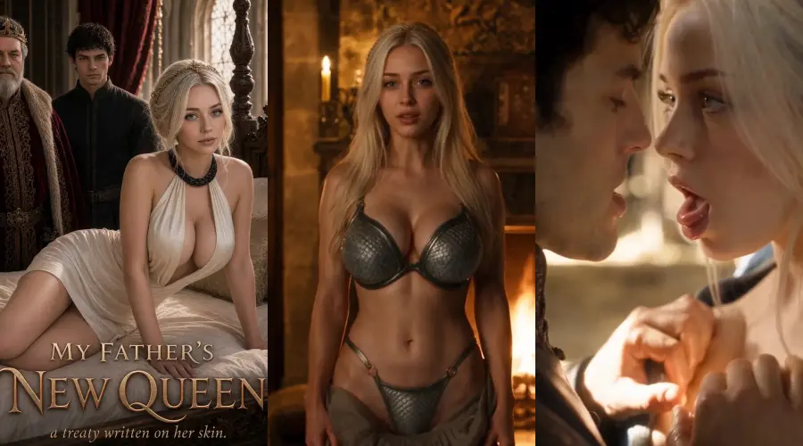 My Father's New Queen – cover, episode 1 and episode 2 frames