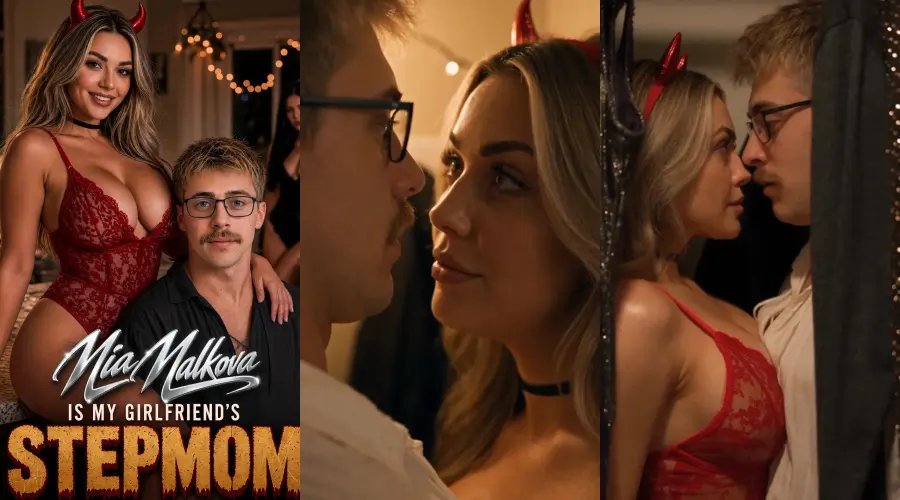 Mia Malkova Is My Girlfriend's Step-Mom – cover, episode 1 and episode 2 frames