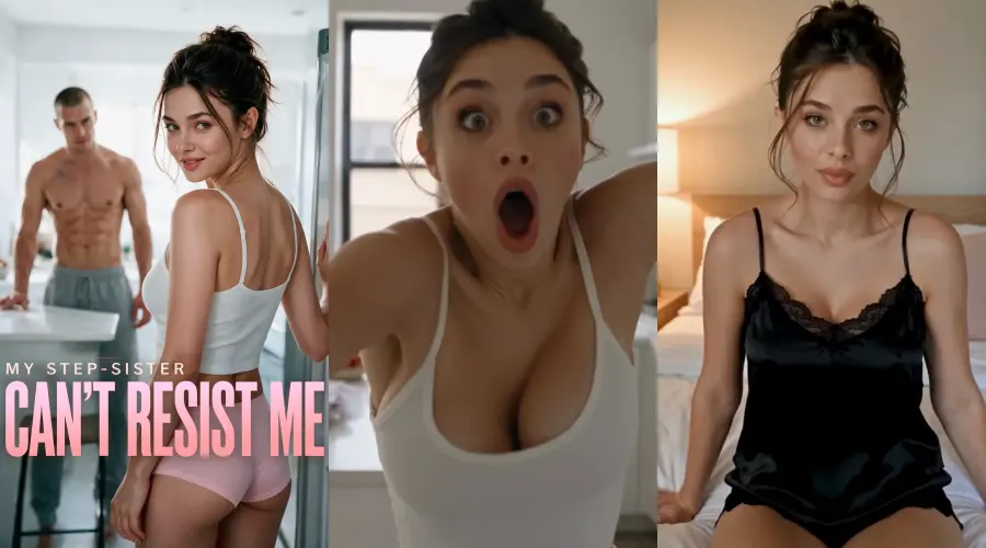 My Step-Sister Can't Resist Me – cover, episode 1 and episode 2 frames