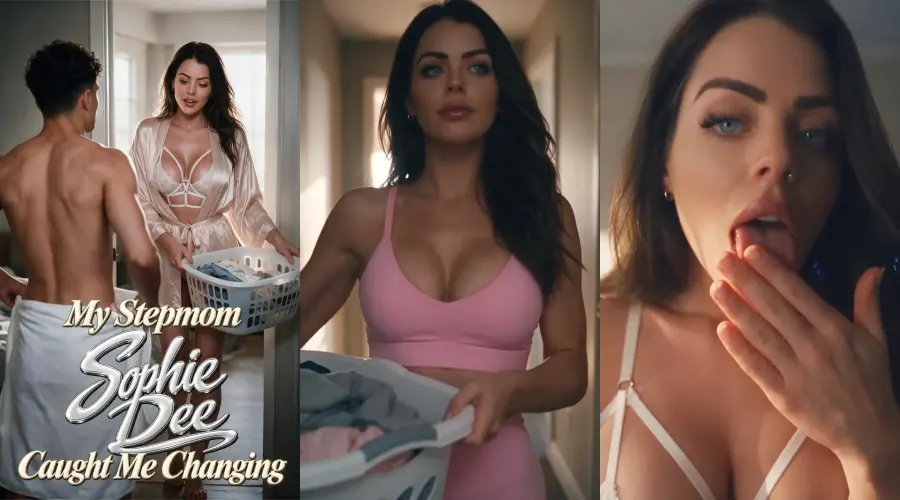 My Stepmom Sophie Dee Caught Me Changing – cover, episode 1 and episode 2 frames