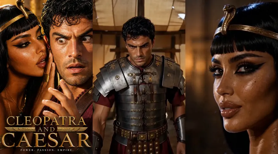 Cleopatra and Caesar – cover, episode 1 and episode 2 frames