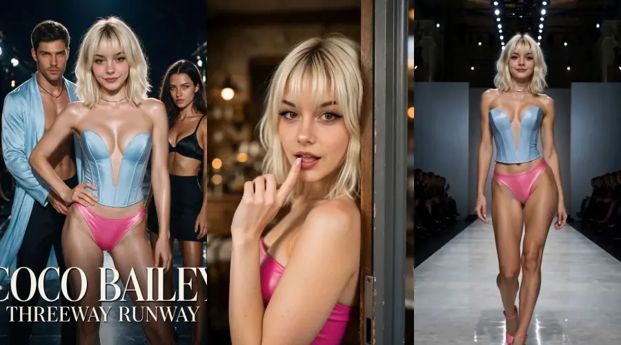 Coco Bailey: Threeway Runway – cover, episode 1 and episode 2 frames