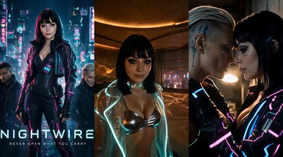 NightWire – cover, episode 1 and episode 2 frames